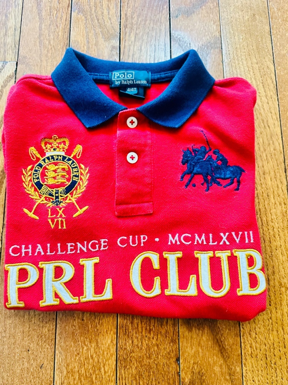 Polo Ralph Lauren Boys Polo Shirt Red PRL Club Big Pony Size 4/4T - Picture 3 of 3